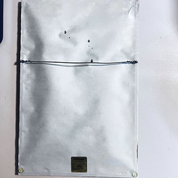 Vtg Asian Chinoiserie Bamboo & Birds Brush Painting on Silk In Black Gold Frame - Picture 13 of 15